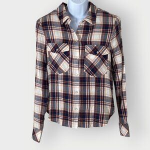 NEW Veronica Beard Barnette Shirt | 8 | Plaid Pearl Snap | Western Cowgirl Rodeo